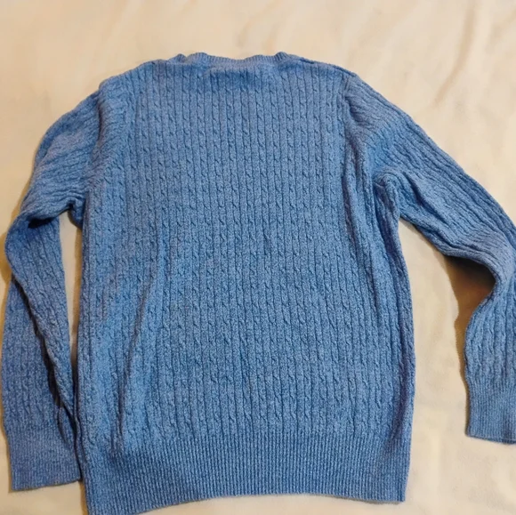 Kim Rogers Light Blue Textured Crew Neck Sweater - Picture 4 of 6